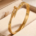 Bracelet Astrée Pureté du Clou Croisé & Éclats Discrets
