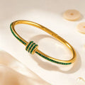 Bracelet Jade Cristaux Verts & Fini Doré
