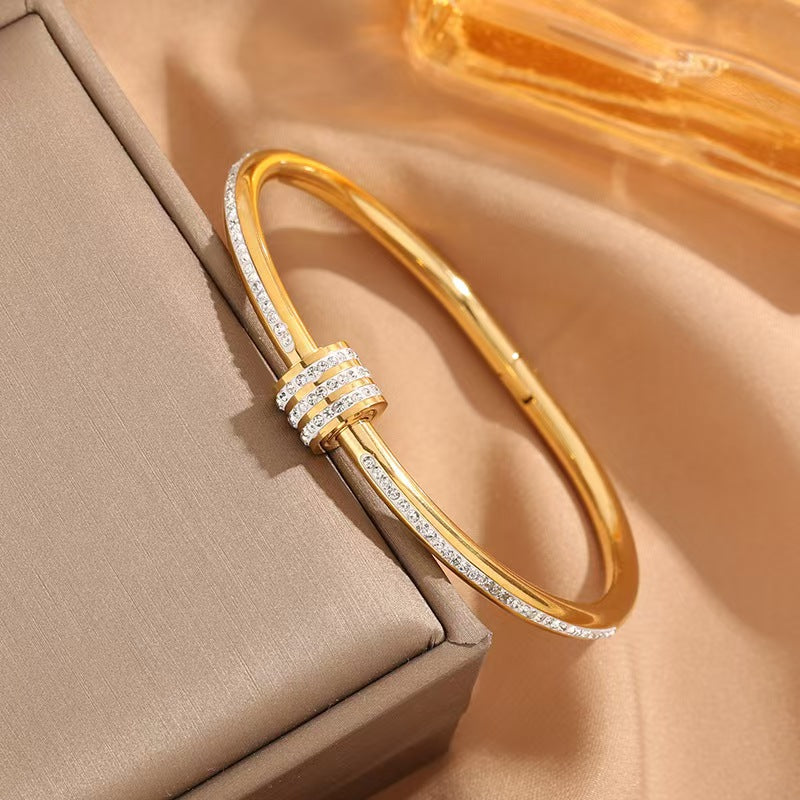 Bracelet Naïs Acier Inoxydable & Pavage Cristaux de Zirconium